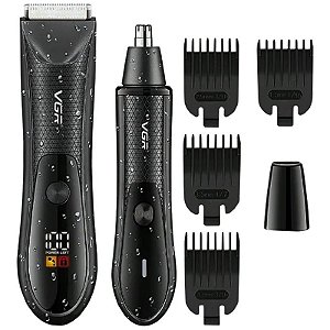 Kit Recortador de Pelos Nasal e Corporal VGR Voyager V-934 Professional - Preto