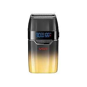 Aparelho de Barbear VGR V-308 Recarregável - Preto/Dourado