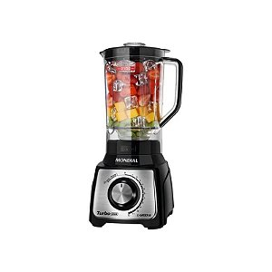 Liquidificador Mondial L-1200 Bi Turbo Inox 1200 W Bivolt - Preto/Cinza