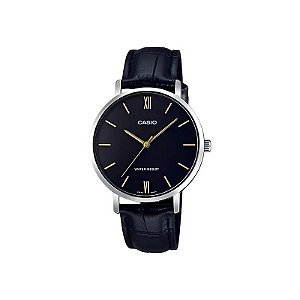 Relógio Casio LTP-VT01L-1BUDF Analógico Feminino - Couro Preto/Prata