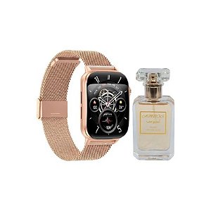 Relógio Smart Watch G-Tide S6 Pro + Perfume Ambos Gold