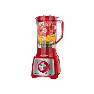 Liquidificador Mondial Turbo Inox L-1200 Ri - 1200W - 3L - 220V 50/60HZ - Vermelho