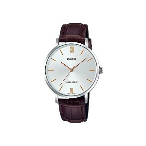 Relógio Casio LTP-VT01L-7B2UDF Analógico Feminino - Prata/Branco/Marrom