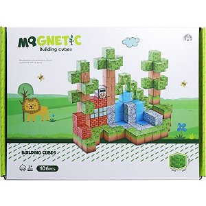 Jogo de Cubos Magnéticos de Construção Magnetic Chuang Huang - CH1288 (106 peças)
