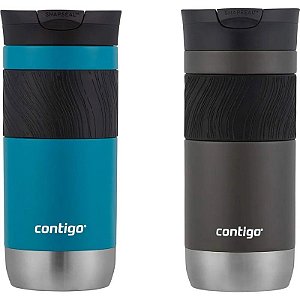 Kit de Copo Térmico Contigo Byron 473ml - Zimbro/Saquê