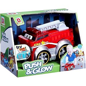 Carrinho de Bombeiro Push & Gloow BBJunior - 16-89100