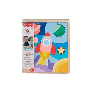 Quebra-Cabeça Didático Espacial de Madeira 42 Peças