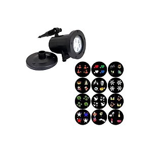 Projetor LED de Natal com Efeitos Natalinos IP44 5M 12W Bivolt