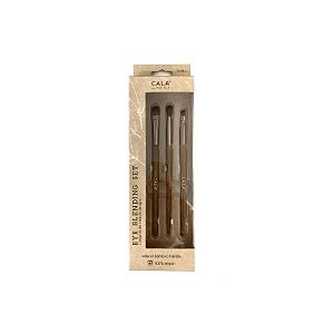 Kit de Pincéis Cala Dark Bamboo para Esfumar Olhos 3 Peças