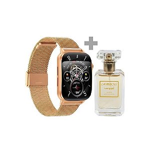 Kit Relógio Smartwatch G-Tide S6 Pro - Ouro + Perfume Ambos Edp - Unissex 30ML