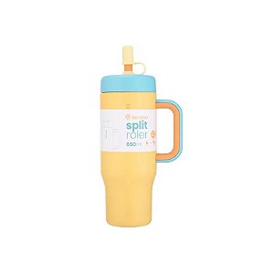 Garrafa Térmica Terrano Split Roler - 650ml - com Canudo - Mostarda