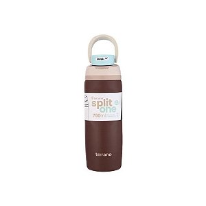 Garrafa Térmica Terrano Split One Pop Up - 750ML - com Bico - Marrom