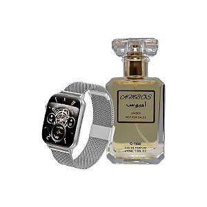 Relógio Inteligente G-Tide S6 Pro + Perfume AM Unissex - Prata