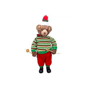 Boneco de Natal Urso com Vestimenta Tradicional 70CM