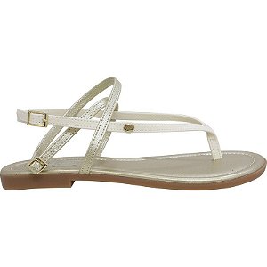 Sandália Infantil Klin 126173000-008466 - Branco/dourado
