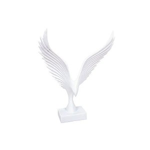 Estátua Decorativa de Pássaro em Resina 46 cm Branca