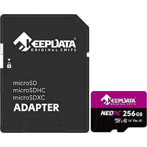 Cartão de Memória Micro SD Kingston 256GB NeoX KDMSDC10U3V30A1/256G - 95/80 Mb/s