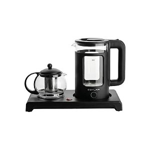 Kit Jarra Elétrica Qylar Vittaduo QY-2204 - 1.5L + 1.2L - 1500W - 220V 50/60HZ - Preto e Transparente