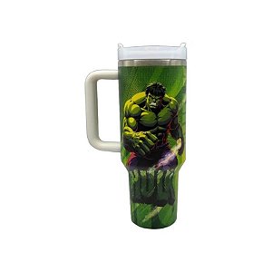 Copo Térmico Weedoo The Incredible Hulk 1.2L com Canudo - Verde/Branco