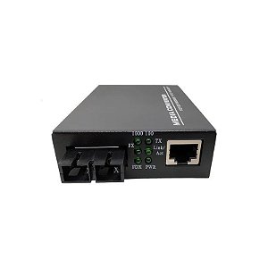 Módulo Conversor de Fibra Mídia 60km 10/100/1000M-DF-60KM Dual Gigabit FD HDV