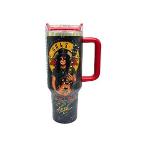 Copo Térmico Weedoo Guns Slash 1.2L com Canudo - Preto/Vermelho