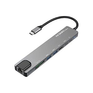 Hub USB-C Argom 8 Em 1 - Cinza (ARG-UB-0093)