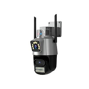 Câmera de Segurança IP Satellite A-CAM8006D com 2 Antenas Externas Wi-Fi - Cinza/Preto