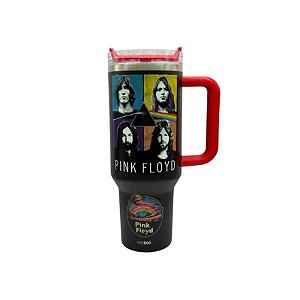 Copo Térmico Weedoo Pink Floyd 1,2L com Canudo - Preto/Vermelho