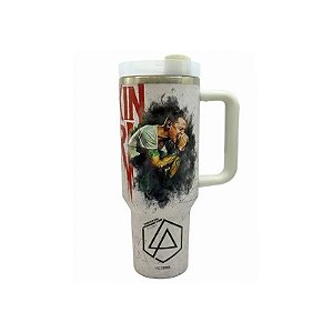 Copo Térmico Weedoo Linkin Park 1,2L com Canudo - Preto/Branco
