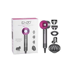 Secador de Cabelo Enzo Supermotor DY-888 1600W 220V - Prata/Rosa