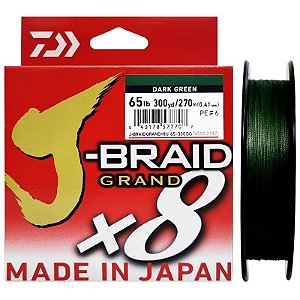 Linha Multifilamento Daiwa J-Braid Grand X8 0.41mm 65lb 270m