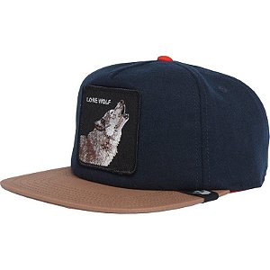 Quepe Goorin Bros 101-1369 Um Pacote Lobo Solitário Marinho