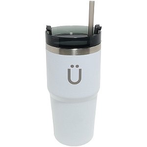 Garrafa Térmica com Canudo Kuhl VTP-60004 Branco 600mL