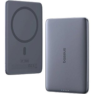 Carregador Portátil Baseus PicoGo Qi2 5000mAh 20W - Powerbank Magnética Cinza Espacial