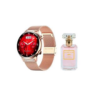 Relógio Smart Watch G-Tide Romance + Perfume Zohoor Gold