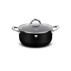 Panela Berlinger Haus Antiaderente Preta com Tampa 28 CM