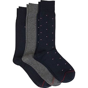 Meias Tommy Hilfiger THM201DR17I 003 - Masculina (3 Pares)