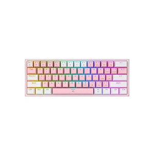 Teclado Gamer Redragon K617 Fizz Chroma RGB USB - Branco/Rosa
