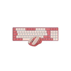 Teclado e Mouse Redragon BS-8772RP Sem Fio Rosa/Rosa