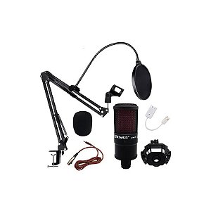 Kit de Microfone para Streaming Satellite A-MK06 - Preto/Vermelho