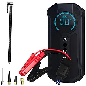 Compressor de Ar + Auxiliar de Partida Portátil 800A - Preto