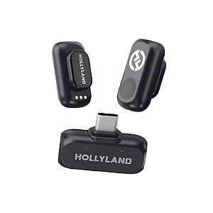Microfone Lapela Hollyland Lark A1 Mini Duo USB-C para Smartphone Sem Fio - Cinza Espacial