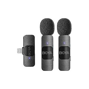 Microfone Sem Fio Boya BY-V2 (2TX+1RX) Lightning Preto