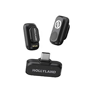Microfone Sem Fio Hollyland Lark A1 Mini em Duo USB-C 2TX+1RX