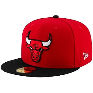 Boné New Era NBA Chicago Bulls 2 Tons 59Fifty Ajustável 70343697 - Vermelho/Preto