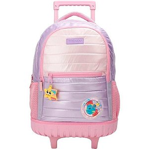 Mochila com Rodas Trendy 28030 - Rosa/Lilás