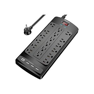 Filtro de Energia Powsav NBW-903 18 Tomadas + 4 Portas USB - Preto