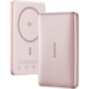 Carregador Portátil Baseus PicoGo Qi2 10000mAh 27W - Powerbank Magnético Nebula Pink