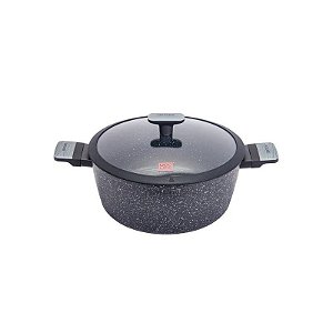 Panela de Indução Ucc Life com Revestimento de Granito com Tampa Preta 28 cm