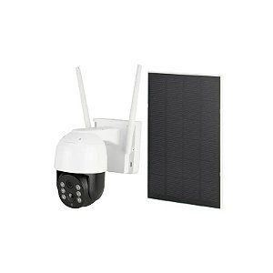 Câmera de Segurança IP S40-Wifi-G - 3MP - Wi-Fi - 2 Antenas - com Painel Solar - Branca e Preta